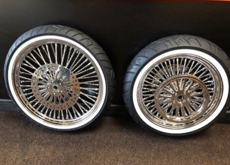 DNA Chrome Diamond Mammoth 52 Fat Spoke Wheels 21x3.5/18
