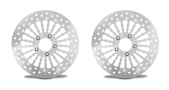 Twisted Super Spoke Rotor Front And Rear 11.5” 1984-1999 All Big Twin Softails Sportsters W/ Bolts