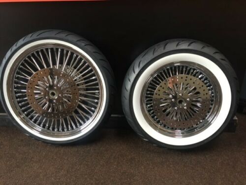 FLSTCI HD 2000'-2006' Chrome Smooth DNA Mammoth 52 Fat Spoke Wheels 21x3.5/16x3.5