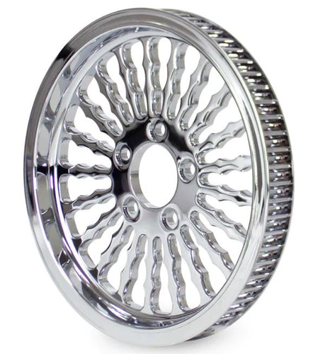 CHROME TWISTED SUPER SPOKE PULLEY 1 1/2 X 65 T