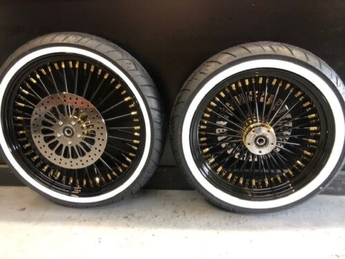 FLSTN Black/Gold Wheels Mammoth 52 Spoke Wheels 21x3.5/18x4.25 HD Soft –  Eagle Parts / Choppershop1
